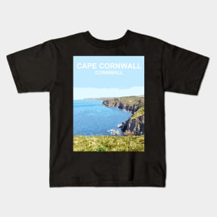 Cape Cornwall England UK. Cornish gift. Kernow fishing harbour Kids T-Shirt